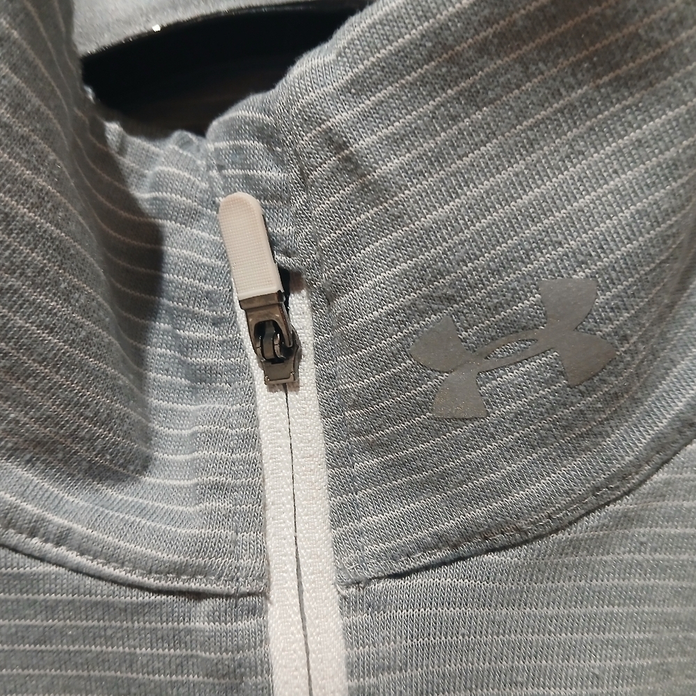 Under Armour Quarter Zip Fitted Grey Sweatshirt Women's Size: Small Athleisure - Picture 5 of 8